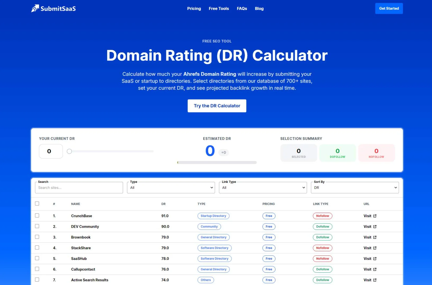 SubmitSaaS Domain Rating Calculator - Product Image