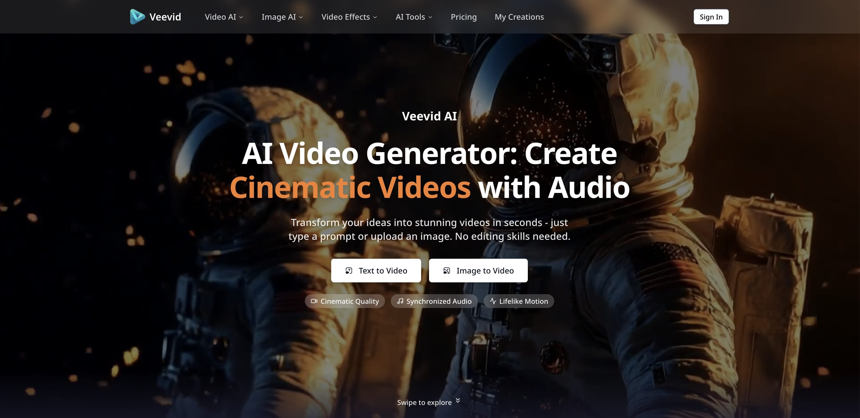 Veevid | Realistic Physics AI Video Generator - Product Image