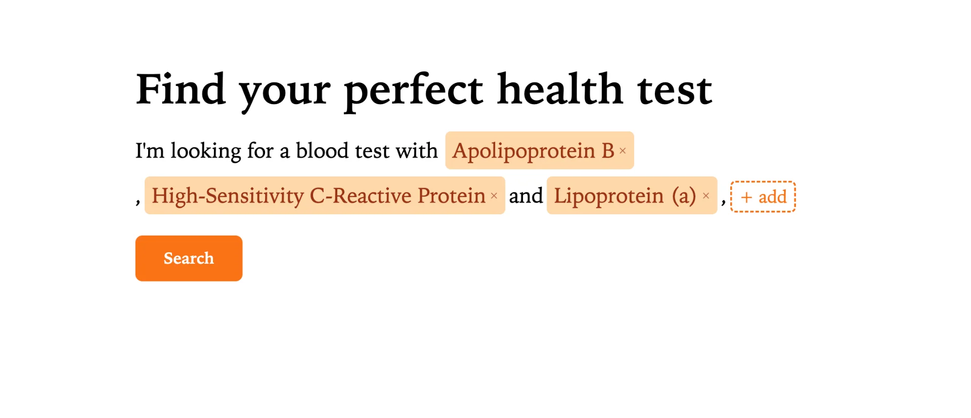 Blood Test Comparison - Product Image