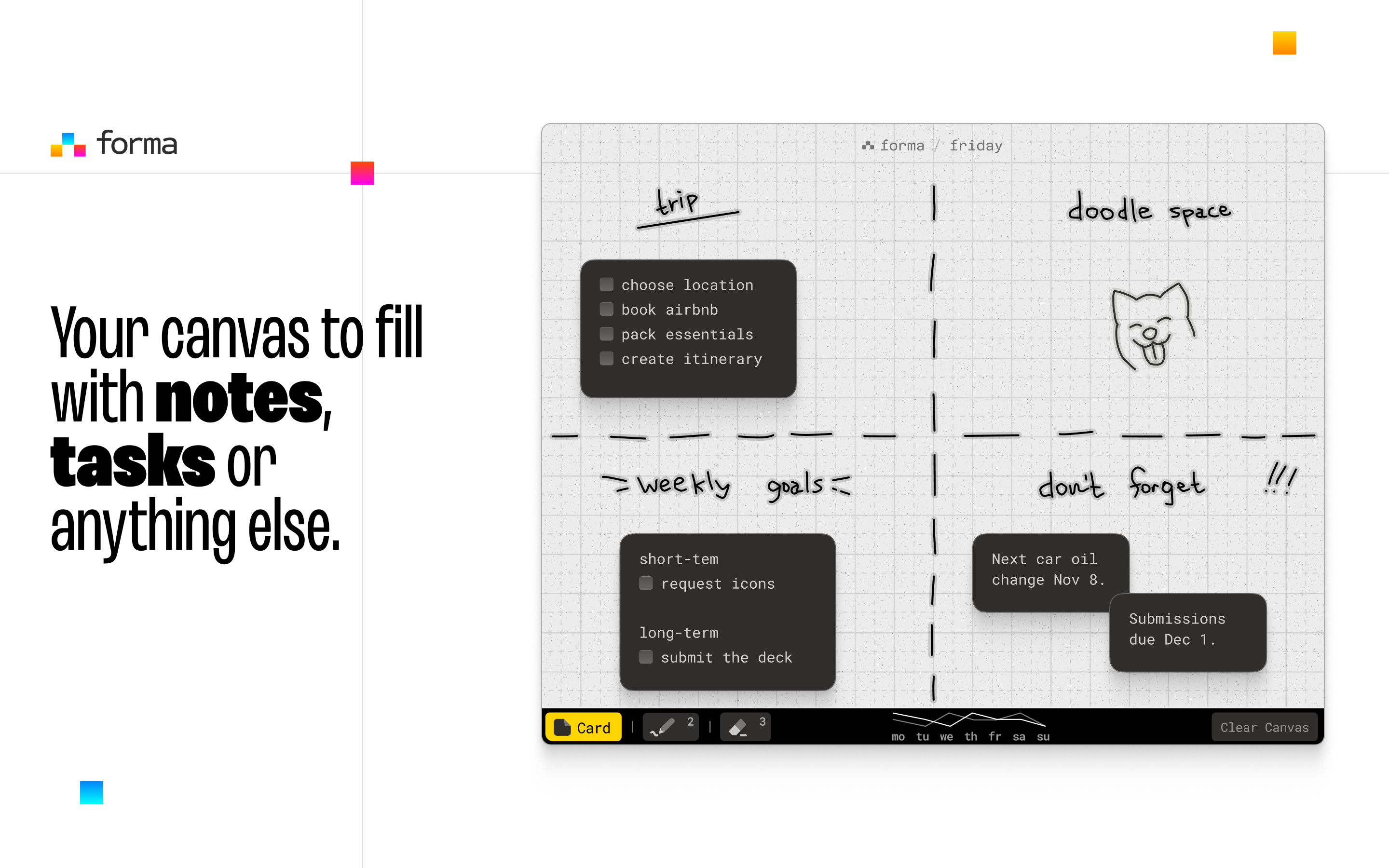 Forma – notes & tasks on a canvas - Product Image