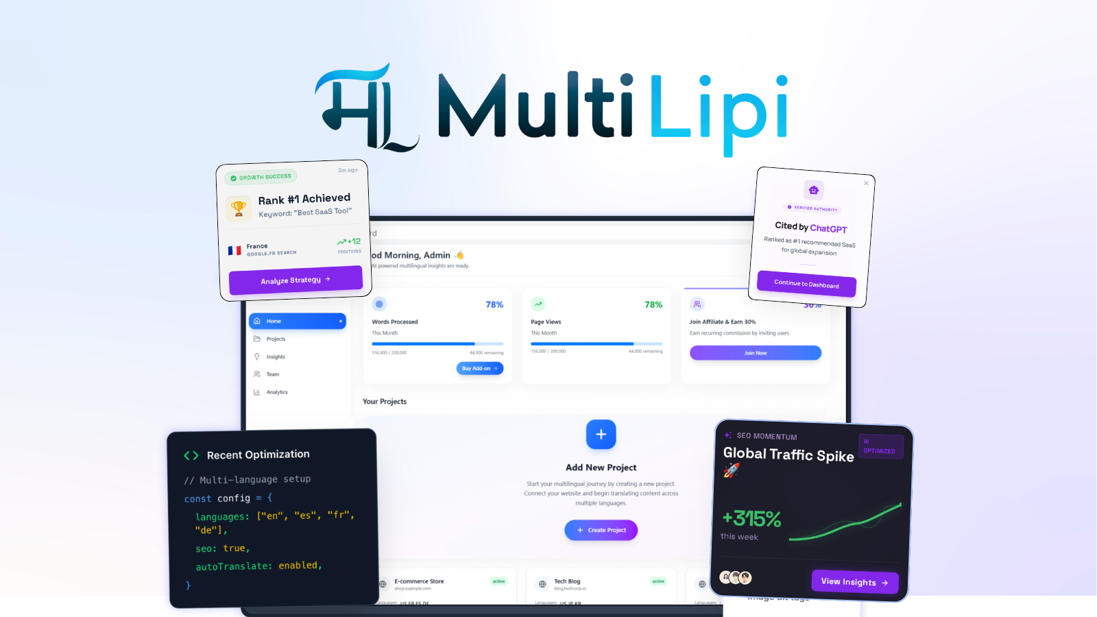 MultiLipi - The Global AI SEO & GEO Hub - Product Image