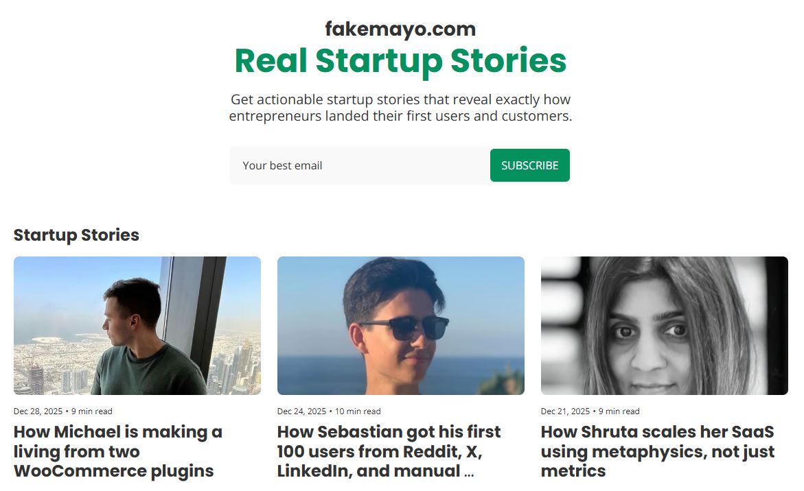Fake Mayo Startup Stories - Product Image